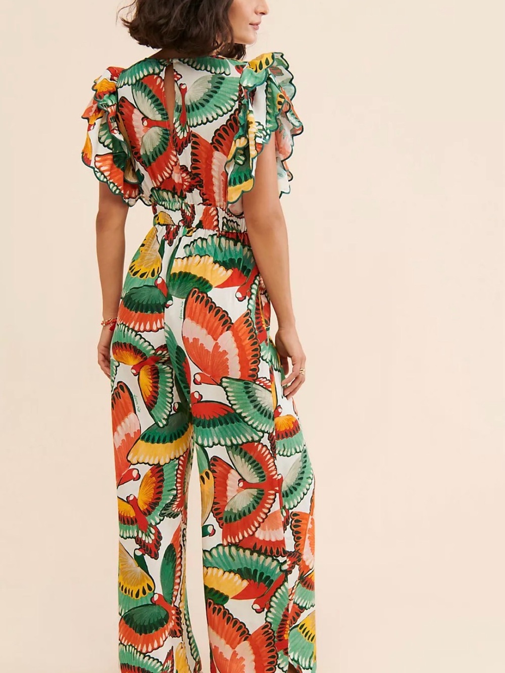 FARM Rio Ruffle-Sleeve Printed Jumpsuit - Picture 2 of 3